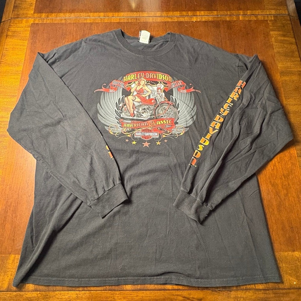 Harley-Davidson American Classic Pin Up Stan's Batavia NY Long Sleeve 2XL